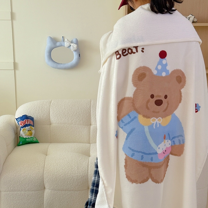 91家纺网 家纺一手货源 找家纺 美乐迪2025四季款双面牛奶绒毛毯空调毯 小熊