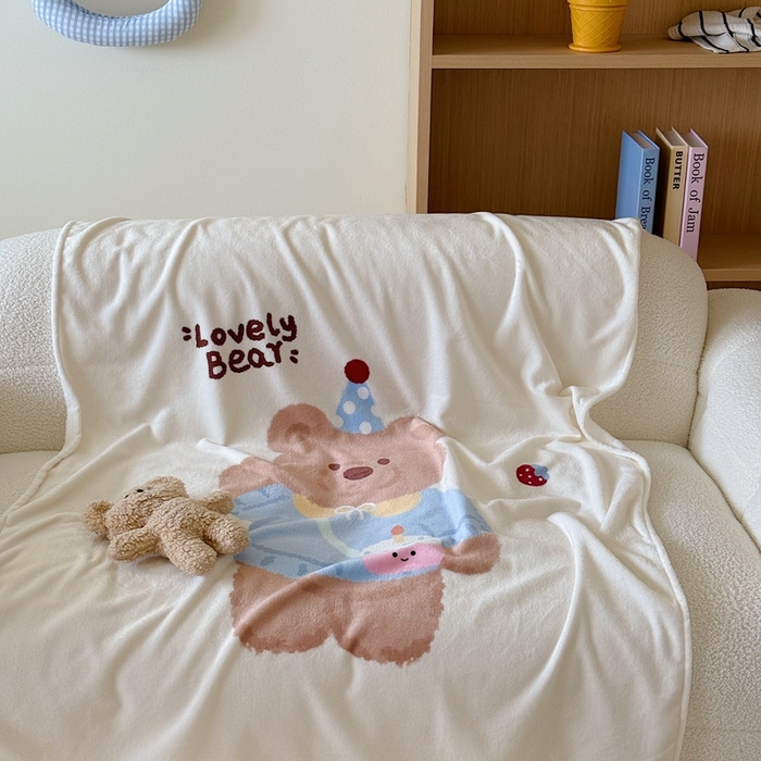 91家纺网 家纺一手货源 找家纺 美乐迪2025四季款双面牛奶绒毛毯空调毯 小熊