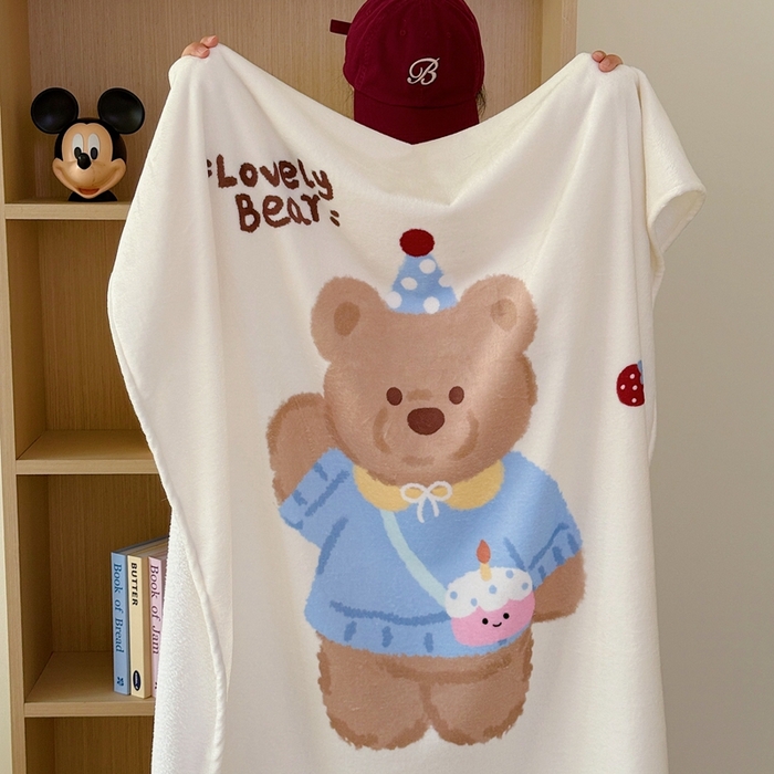 91家纺网 家纺一手货源 找家纺 美乐迪2025四季款双面牛奶绒毛毯空调毯 小熊