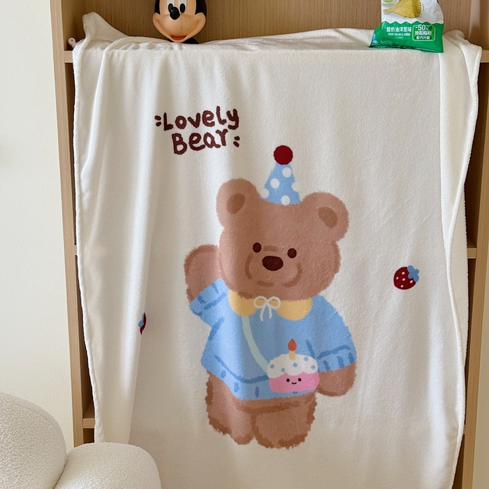 91家纺网 家纺一手货源 找家纺 美乐迪2025四季款双面牛奶绒毛毯空调毯 小熊