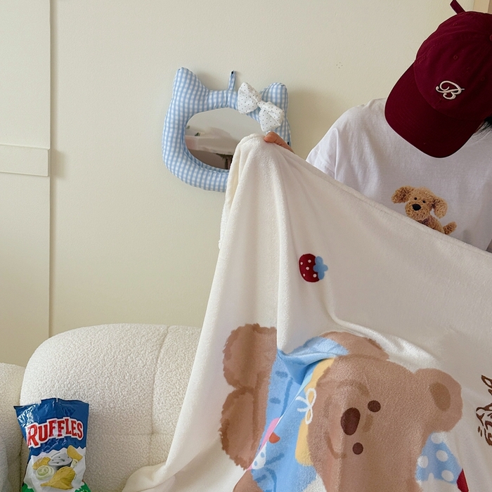 91家纺网 家纺一手货源 找家纺 美乐迪2025四季款双面牛奶绒毛毯空调毯 小熊