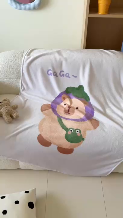 91家纺网 家纺一手货源 找家纺 美乐迪2025四季款双面牛奶绒毛毯空调毯 卡皮巴拉