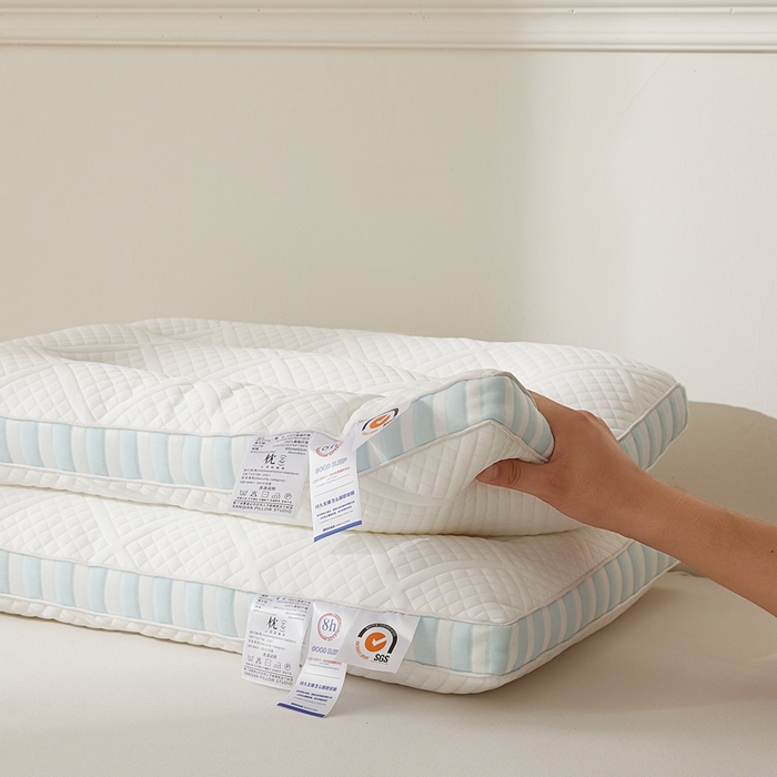 91家纺网 家纺一手货源 找家纺 赛格时代家居 2025新款针织舒适护颈羽丝绒枕 蓝色/只