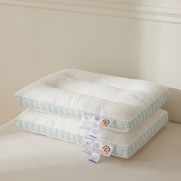 91家纺网 家纺一手货源 找家纺 赛格时代家居 2025新款针织舒适护颈羽丝绒枕 蓝色/只