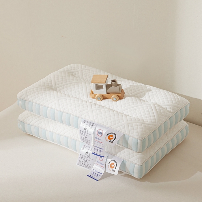 91家纺网 家纺一手货源 找家纺 赛格时代家居 2025新款针织舒适护颈羽丝绒枕 蓝色/只