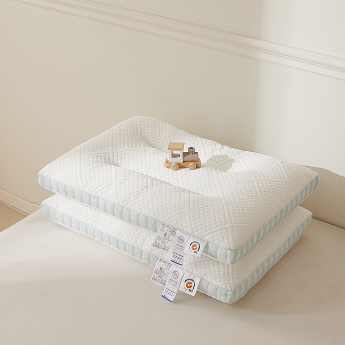 91家纺网 家纺一手货源 找家纺 赛格时代家居 2025新款针织舒适护颈羽丝绒枕 蓝色/只