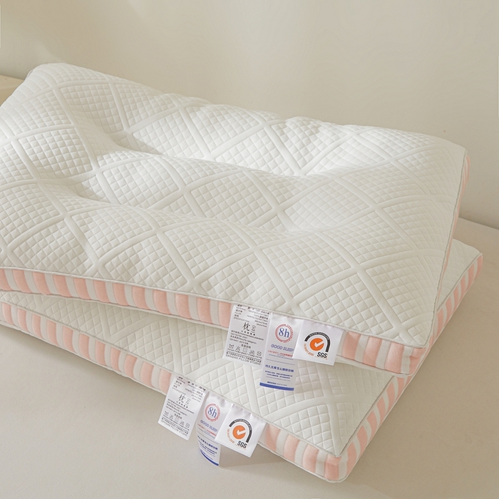 91家纺网 家纺一手货源 找家纺 赛格时代家居 2025新款针织舒适护颈羽丝绒枕 粉色/对