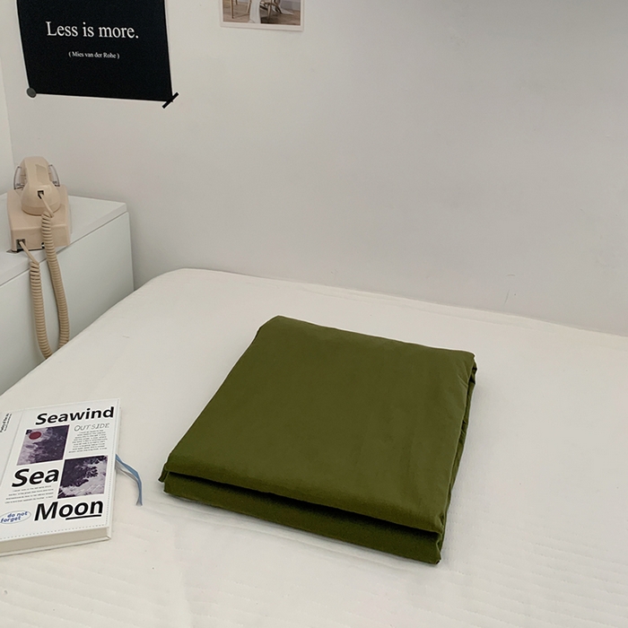 91家纺网 家纺一手货源 找家纺 柚可家居 2024新款40支全棉色织水洗棉单品系列-单被套 橄榄绿