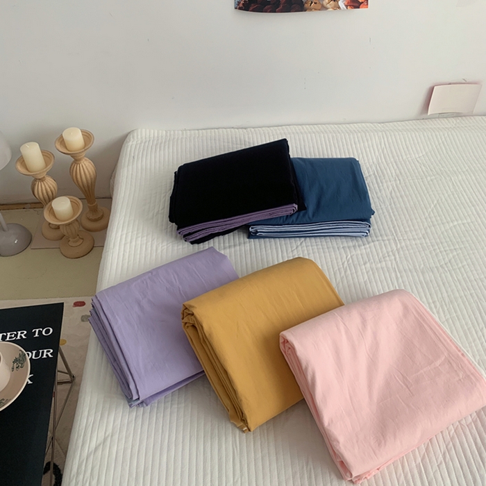 91家纺网 家纺一手货源 找家纺 柚可家居 2024新款40支全棉色织水洗棉单品系列-单被套 白拼白桃粉