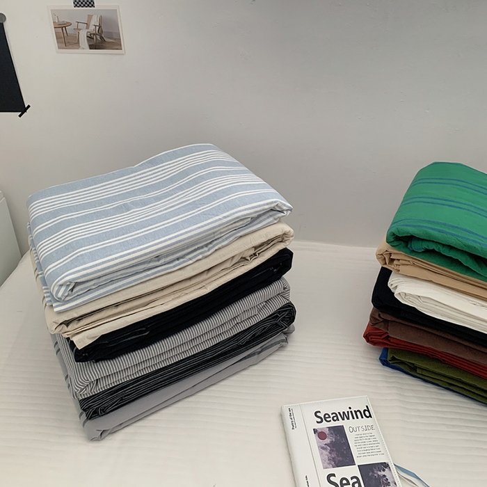 91家纺网 家纺一手货源 找家纺 柚可家居 2024新款40支全棉色织水洗棉单品系列-单被套 橄榄绿