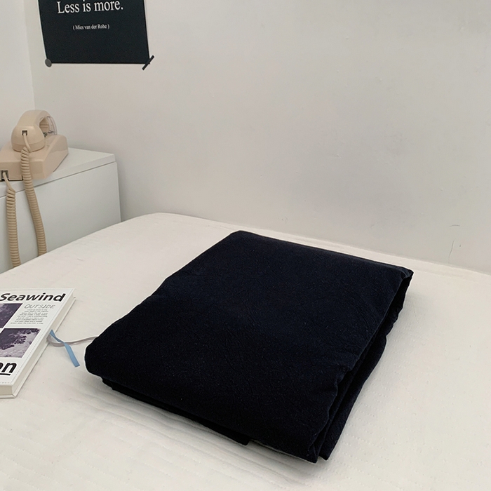 柚可家居 2024新款40支全棉色织水洗棉单品系列-单被套 黑色