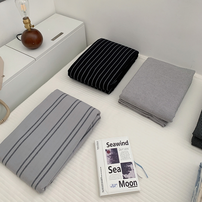 91家纺网 家纺一手货源 找家纺 柚可家居 2024新款40支全棉色织水洗棉单品系列-单被套 黑色