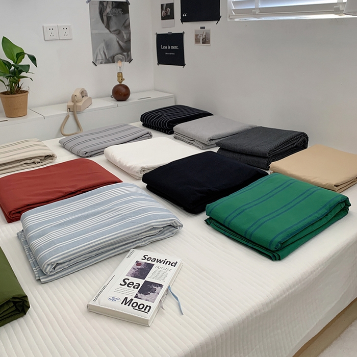 91家纺网 家纺一手货源 找家纺 柚可家居 2024新款40支全棉色织水洗棉单品系列-单被套 黑色