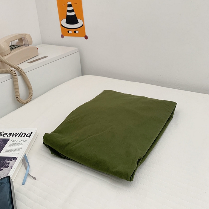 91家纺网 家纺一手货源 找家纺 柚可家居 2024新款40支全棉色织水洗棉单品系列-单床单 橄榄绿