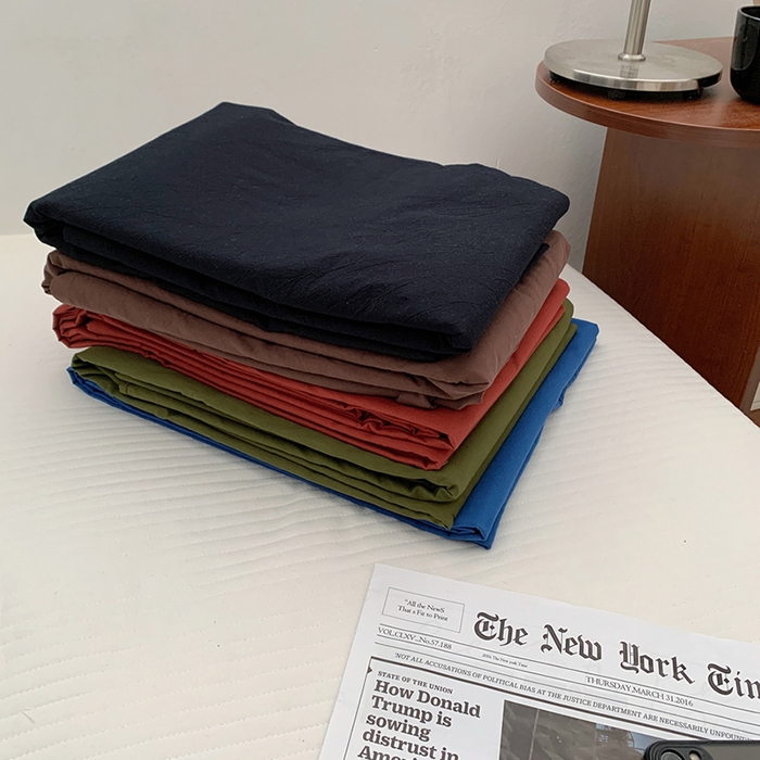 91家纺网 家纺一手货源 找家纺 柚可家居 2024新款40支全棉色织水洗棉单品系列-单被套 细灰横条纹