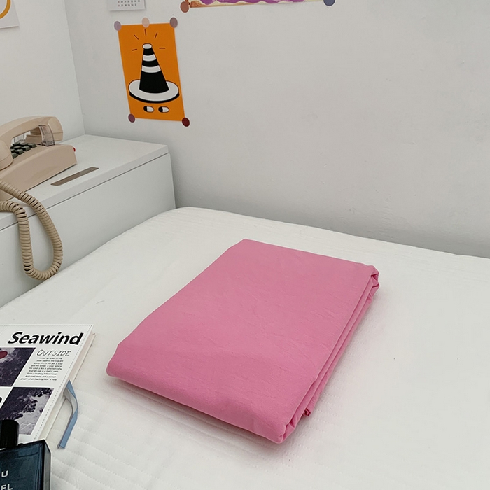 91家纺网 家纺一手货源 找家纺 柚可家居 2024新款40支全棉色织水洗棉单品系列-单床单 桃粉