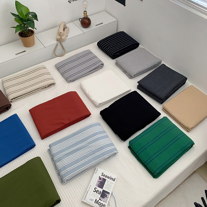 91家纺网 家纺一手货源 找家纺 柚可家居 2024新款40支全棉色织水洗棉单品系列-单被套 跃蓝