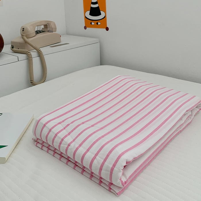 柚可家居 2024新款40支全棉色织水洗棉单品系列-单被套 红竖条