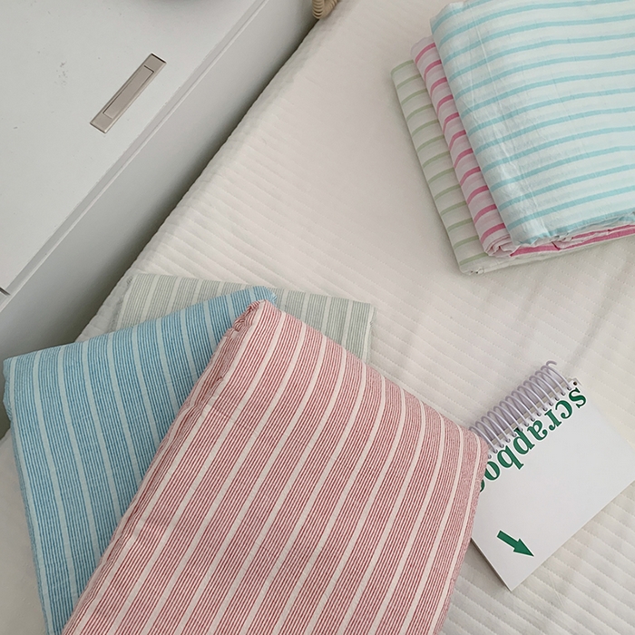 91家纺网 家纺一手货源 找家纺 柚可家居 2024新款40支全棉色织水洗棉单品系列-单被套 细蓝竖条纹
