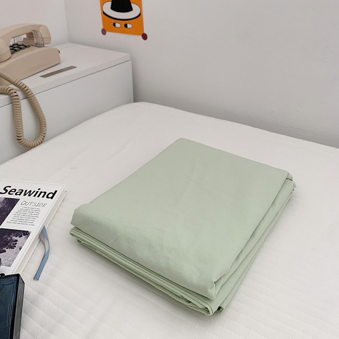 柚可家居 2024新款40支全棉色织水洗棉单品系列-单床单 浅绿色