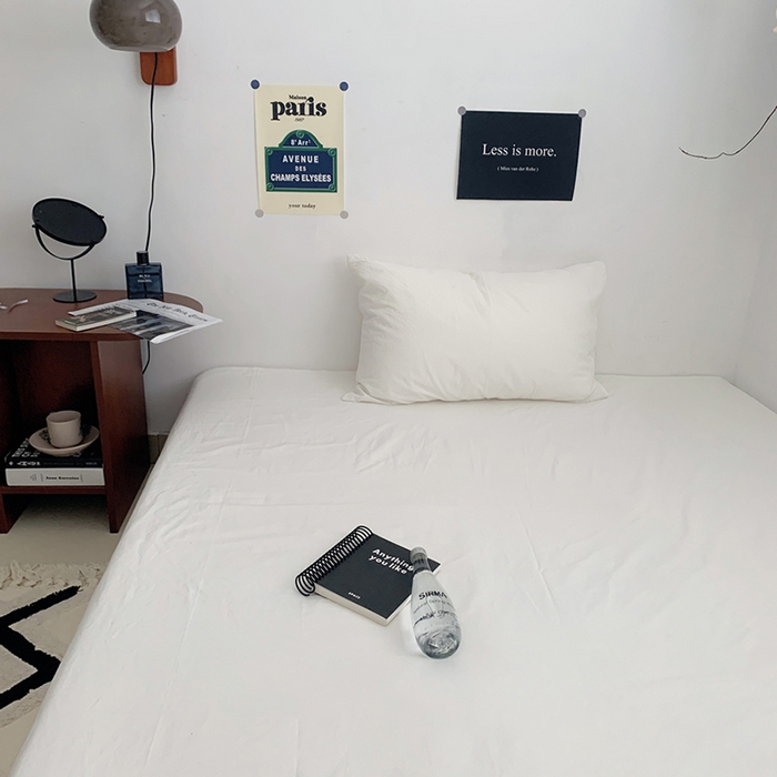 91家纺网 家纺一手货源 找家纺 柚可家居 2024新款40支全棉色织水洗棉单品系列-单床单 白青年