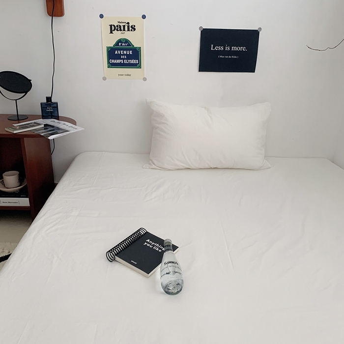 91家纺网 家纺一手货源 找家纺 柚可家居 2024新款40支全棉色织水洗棉单品系列-单床单 白青年