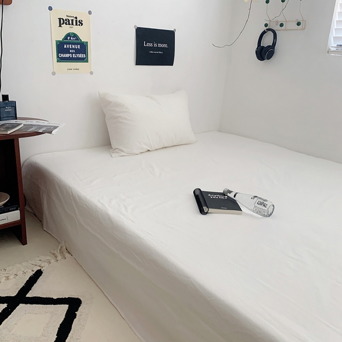 91家纺网 家纺一手货源 找家纺 柚可家居 2024新款40支全棉色织水洗棉单品系列-单床单 白青年