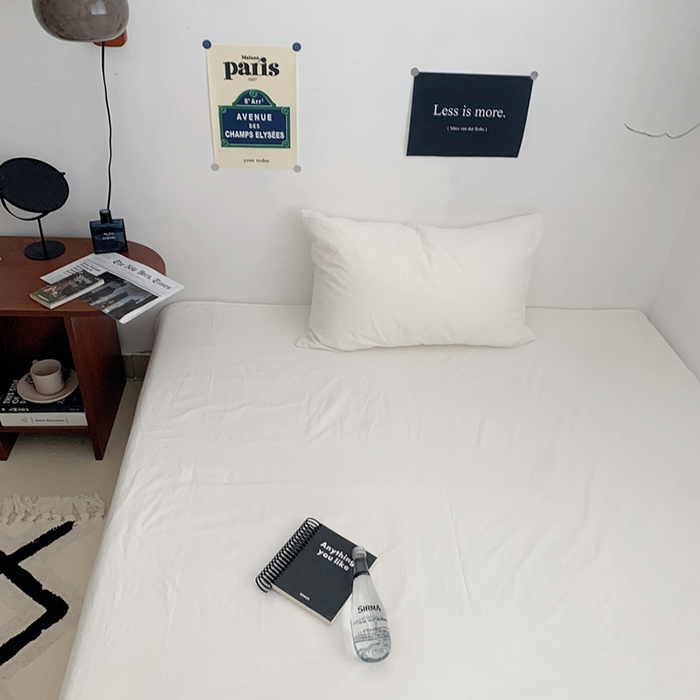 91家纺网 家纺一手货源 找家纺 柚可家居 2024新款40支全棉色织水洗棉单品系列-单床单 白青年