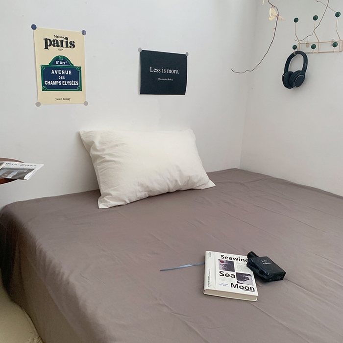 91家纺网 家纺一手货源 找家纺 柚可家居 2024新款40支全棉色织水洗棉单品系列-单床单 浅灰