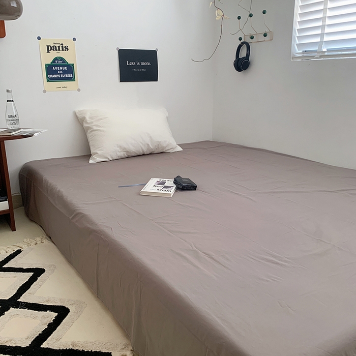 91家纺网 家纺一手货源 找家纺 柚可家居 2024新款40支全棉色织水洗棉单品系列-单床单 浅灰