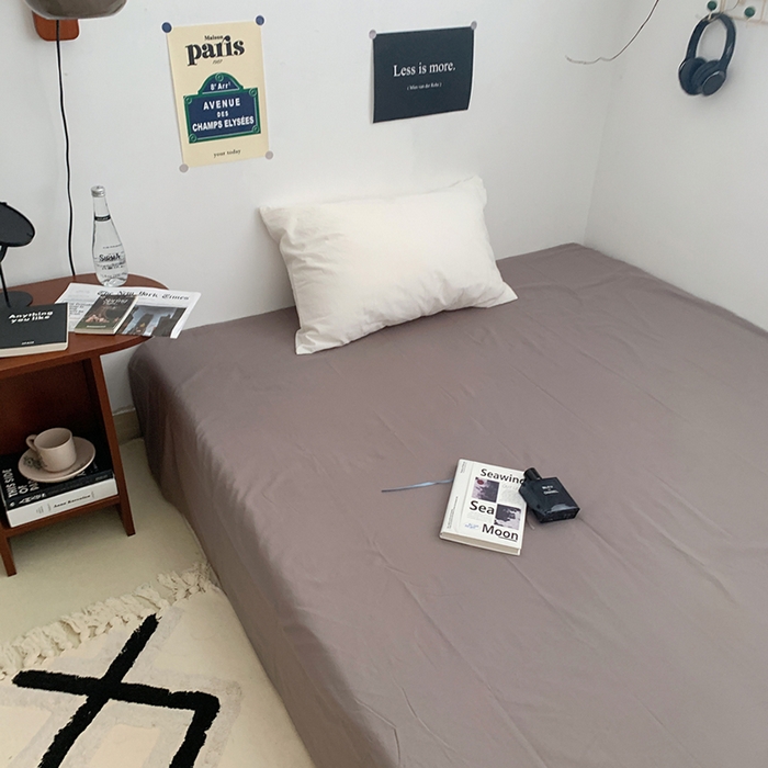 91家纺网 家纺一手货源 找家纺 柚可家居 2024新款40支全棉色织水洗棉单品系列-单床单 浅灰