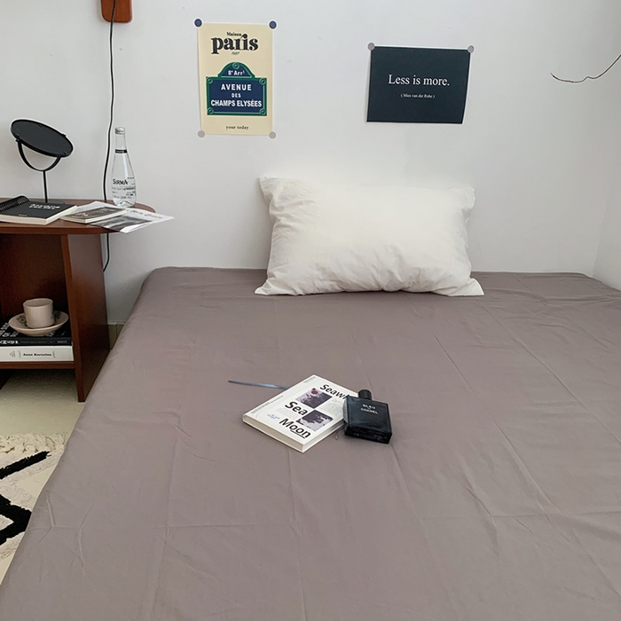 91家纺网 家纺一手货源 找家纺 柚可家居 2024新款40支全棉色织水洗棉单品系列-单床单 浅灰