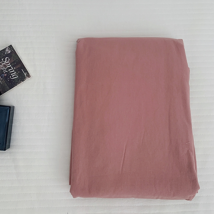 柚可家居 2024新款40支全棉色织水洗棉单品系列-单床单 橡皮粉2