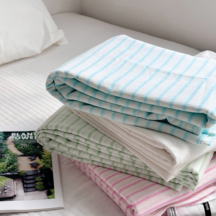 91家纺网 家纺一手货源 找家纺 柚可家居 2024新款40支全棉色织水洗棉单品系列-单床单 白色