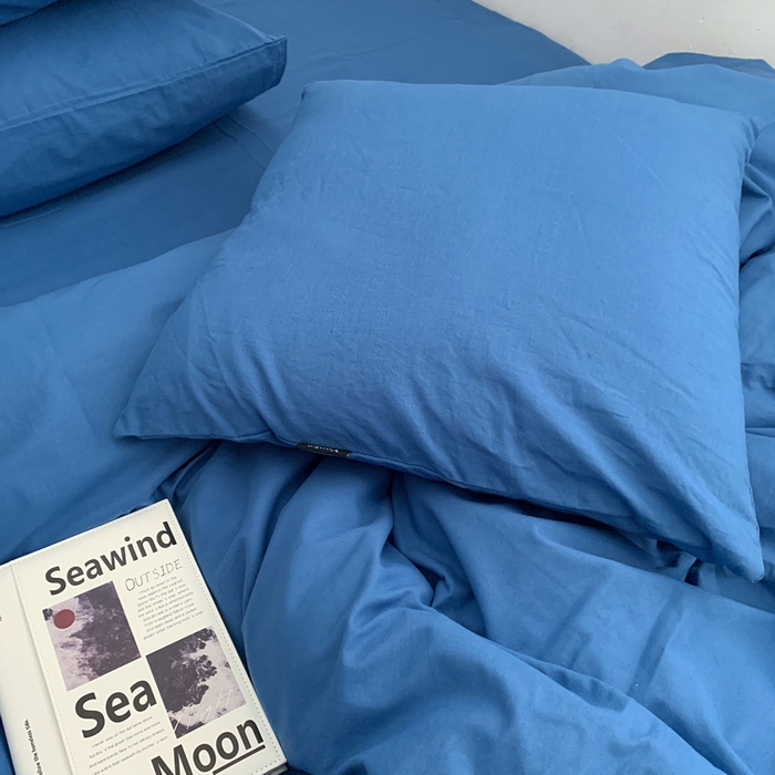 91家纺网 家纺一手货源 找家纺 柚可家居 2024新款40支全棉色织水洗棉单品系列-四件套 跃蓝1