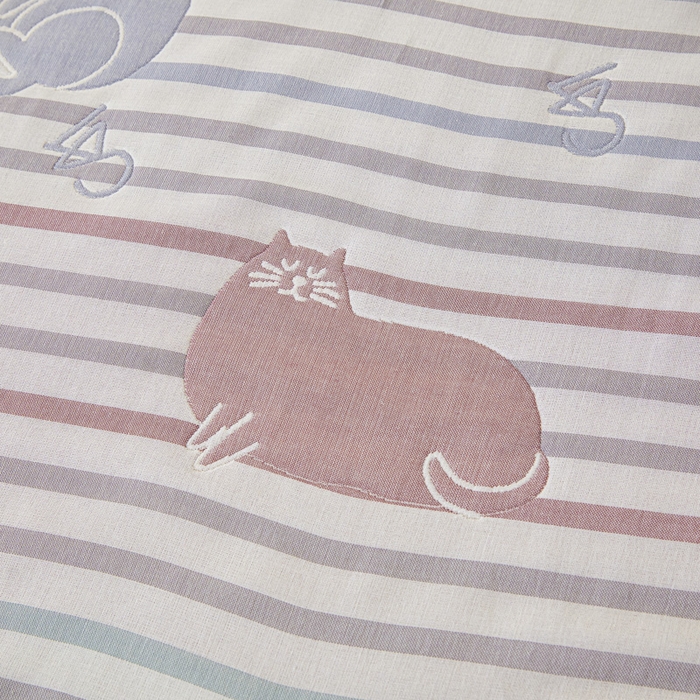 91家纺网 家纺一手货源 找家纺 悦然毛巾被 2025新款八层纱布盖毯毛巾被夏被夏凉被空调被 彩虹猫粉