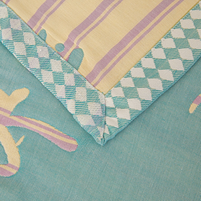 91家纺网 家纺一手货源 找家纺 悦然毛巾被 2025新款八层纱布盖毯毛巾被夏被夏凉被空调被 梦幻光影绿