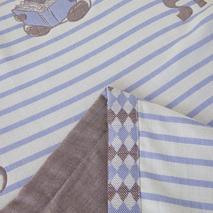 91家纺网 家纺一手货源 找家纺 悦然毛巾被 2025新款八层纱布盖毯毛巾被夏被夏凉被空调被 趣味彩条蓝