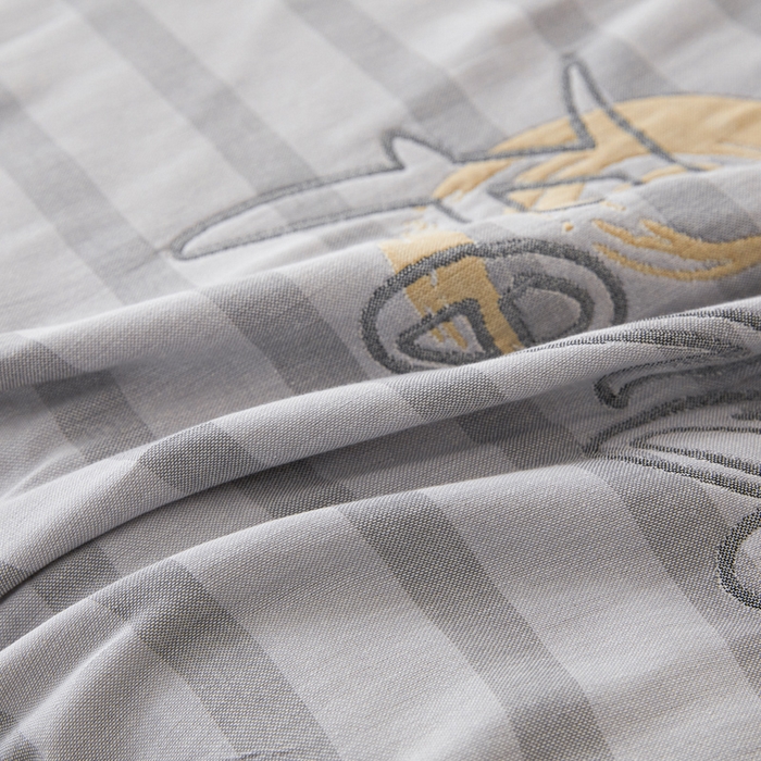 91家纺网 家纺一手货源 找家纺 悦然毛巾被 2025新款八层纱布盖毯毛巾被夏被夏凉被空调被 纱语星辰灰