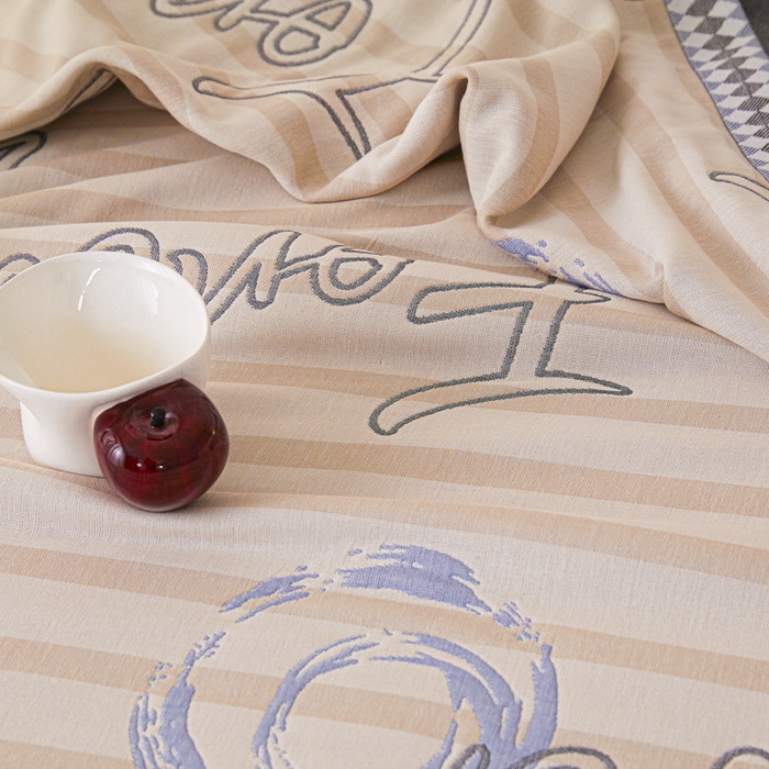 91家纺网 家纺一手货源 找家纺 悦然毛巾被 2025新款八层纱布盖毯毛巾被夏被夏凉被空调被 纱语星辰咖