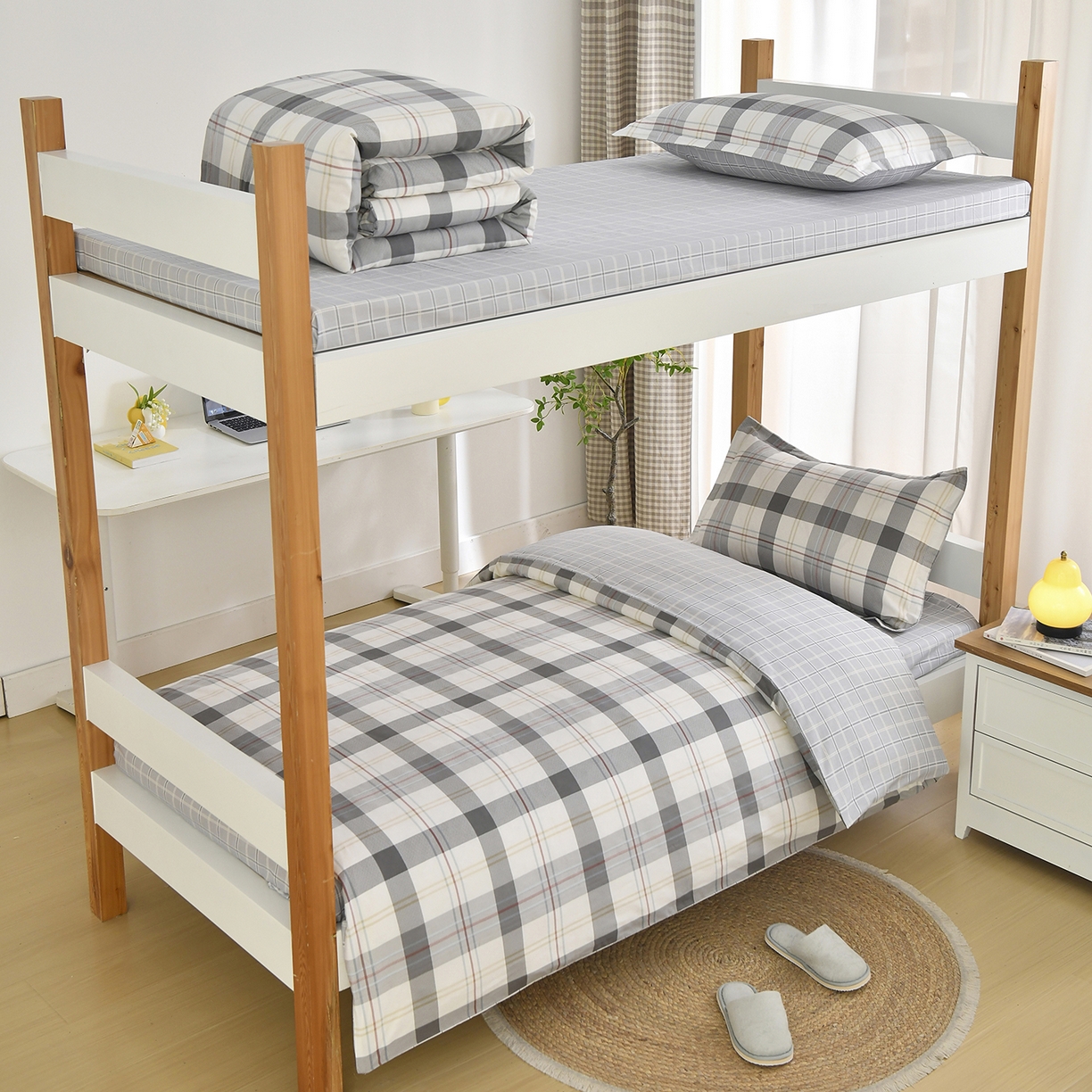 91家纺网 家纺一手货源 找家纺 （总）乐旗家纺 2025新款13372全棉学生宿舍床单款三件套纯棉六件套