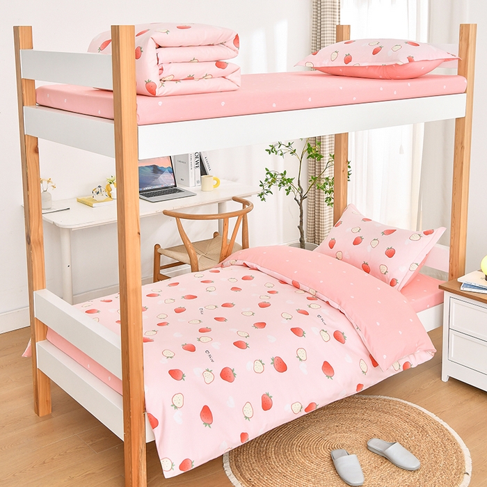 91家纺网 家纺一手货源 找家纺 （总）乐旗家纺 2025新款13372全棉学生宿舍床单款三件套纯棉六件套