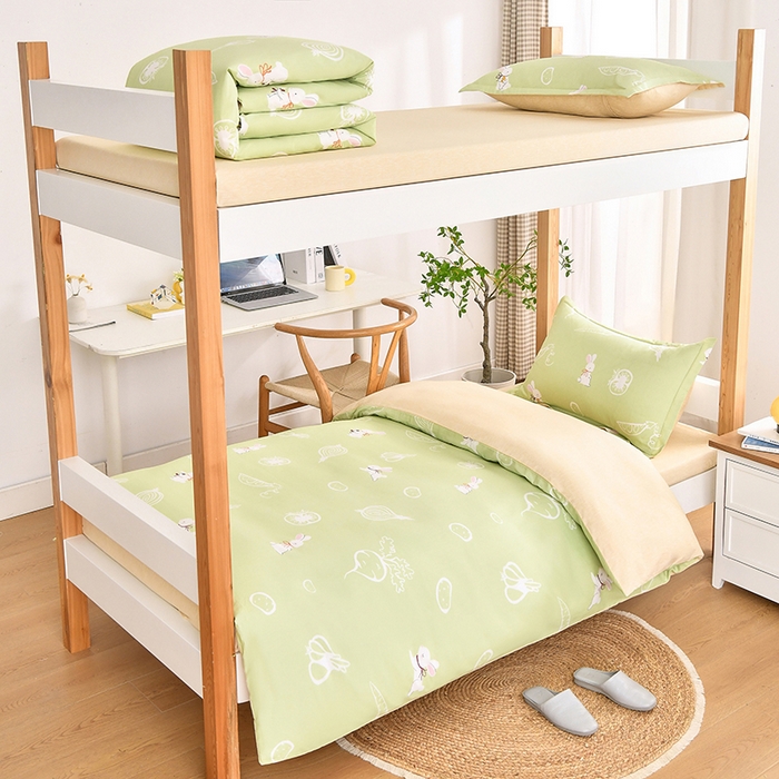 91家纺网 家纺一手货源 找家纺 （总）乐旗家纺 2025新款13372全棉学生宿舍床单款三件套纯棉六件套