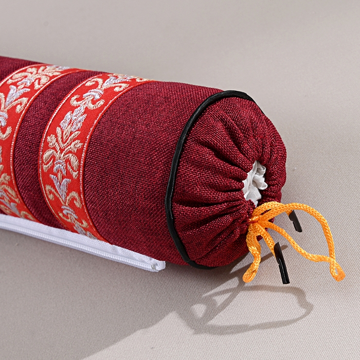 91家纺网 家纺一手货源 找家纺 织布人 2025新款棉麻荞麦理疗枕枕头枕芯 理疗枕-红 圆柱48*9方枕45*25cm/只