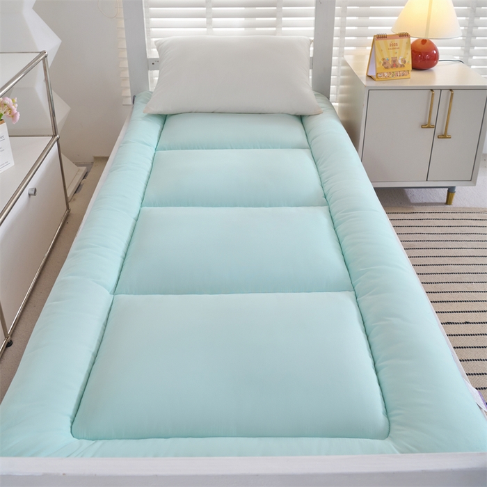 91家纺网 家纺一手货源 找家纺 瑶瑶家居2025新款大豆羽丝绒床垫 蓝色-软垫