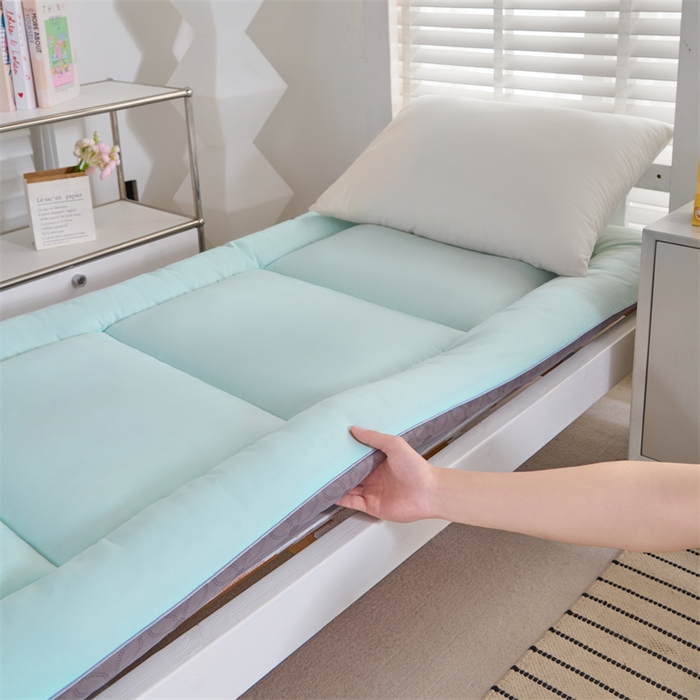 91家纺网 家纺一手货源 找家纺 瑶瑶家居2025新款大豆羽丝绒床垫 蓝色-软垫