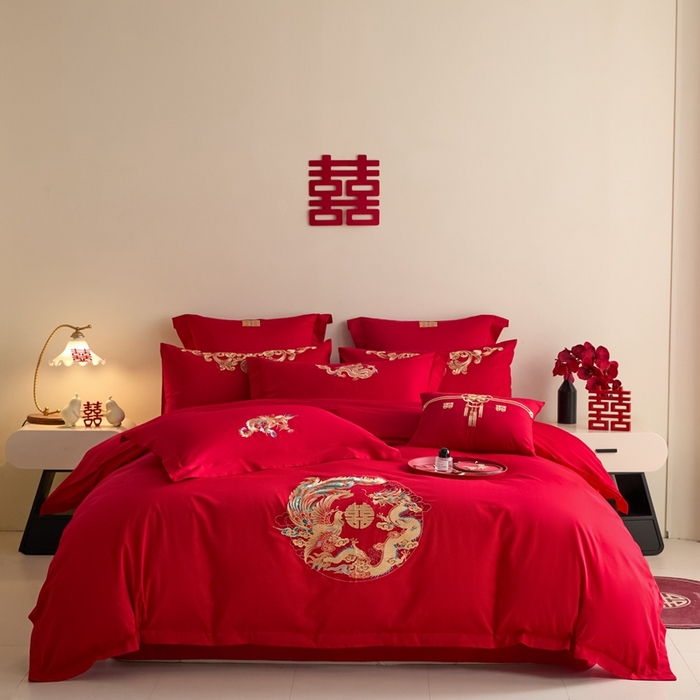 91家纺网 家纺一手货源 找家纺 （总）东方合美（原：皇家传奇） 2025新款婚庆小红书化纤系列四件套(控价138/148）