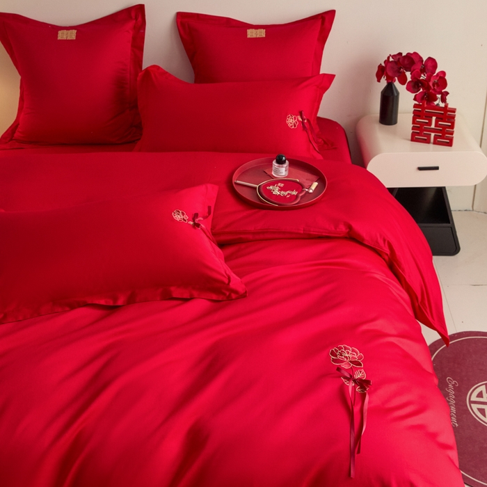 91家纺网 家纺一手货源 找家纺 （总）东方合美（原：皇家传奇） 2025新款婚庆小红书化纤系列四件套(控价138/148）