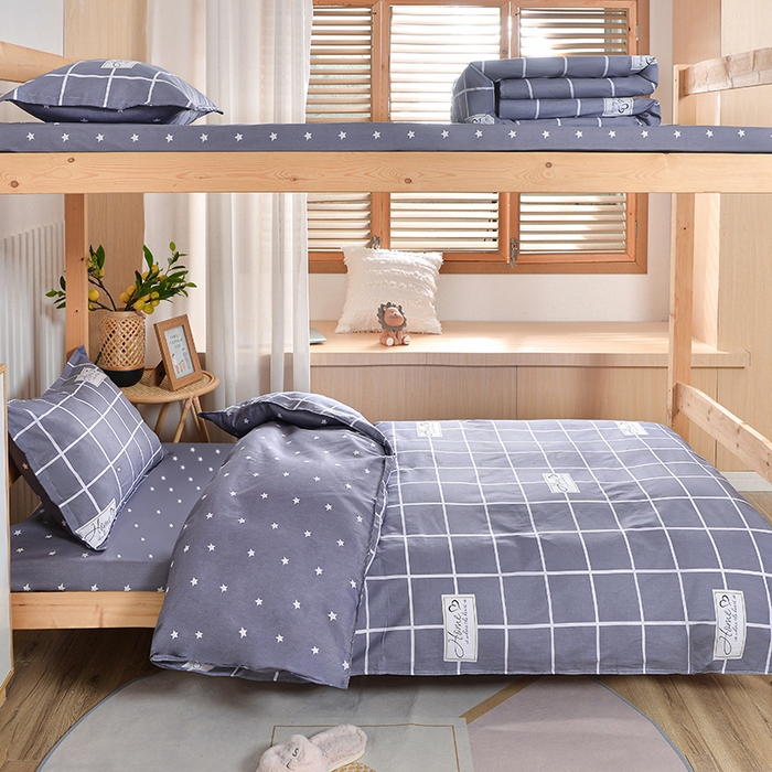 91家纺网 家纺一手货源 找家纺 小雨家纺 2026新款12868纯棉三件套 恋家-灰