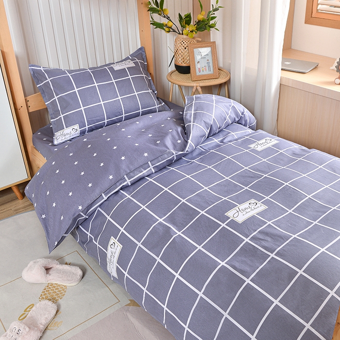 91家纺网 家纺一手货源 找家纺 小雨家纺 2026新款12868纯棉三件套 恋家-灰